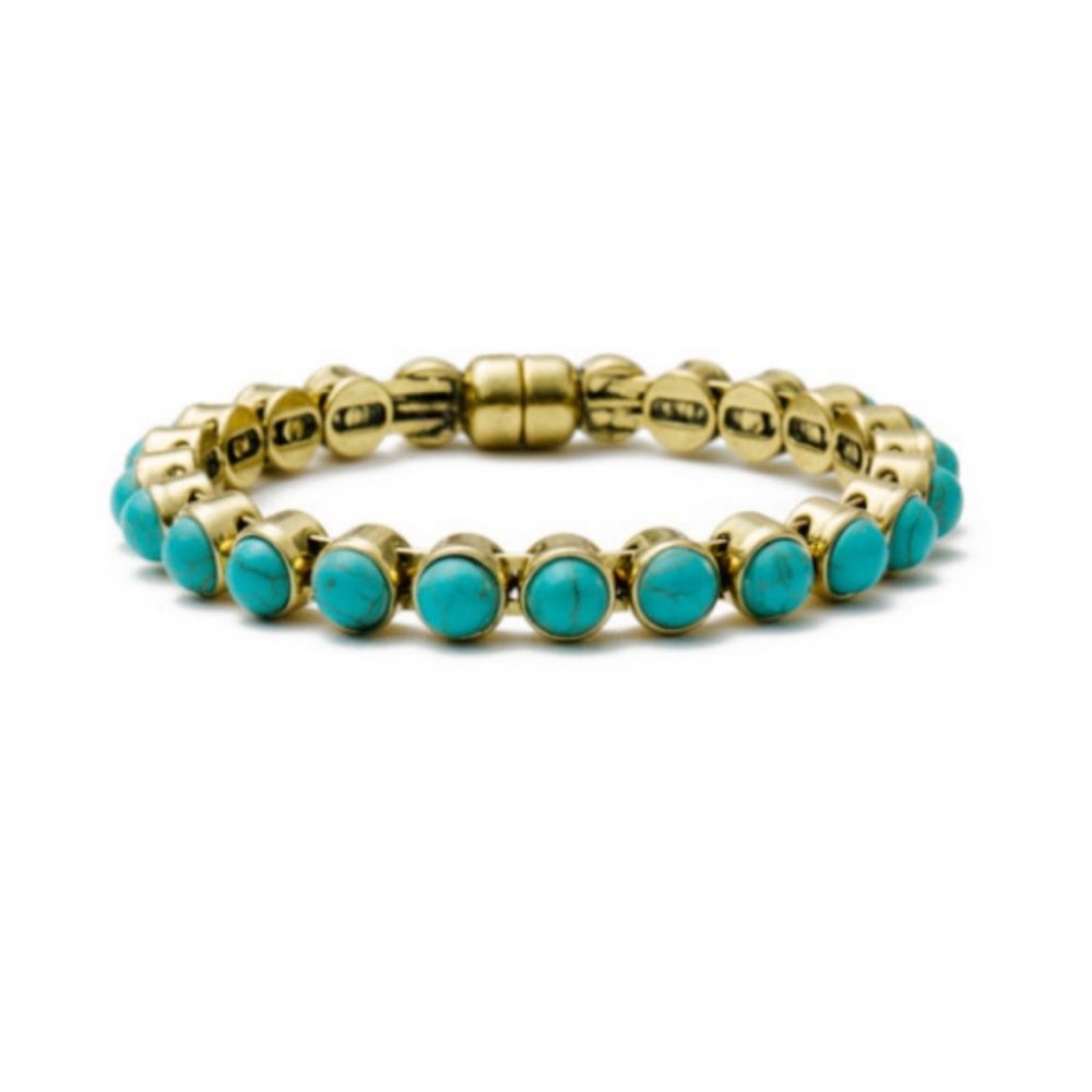 NEW Gold and Turquoise Magnetic Bracelet - Picture 4 of 6